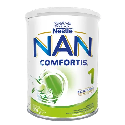 Lapte praf de inceput pentru bebelusi NAN Comfortis 1 intre 0-6 luni, 800g, Nestle