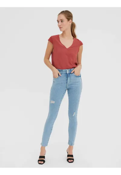 Blugi skinny cu aspect deteriorat Sophia