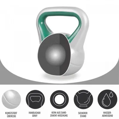 Second Hand - Kettebell Stylish umplut cu ciment de la 2 la 20 Kg - Ca nou