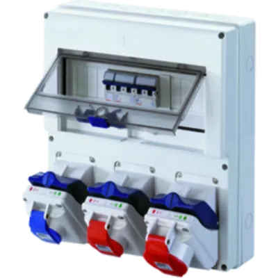 Combibloc Asd - Surface Montarea - 1 Socket Outlet 2p + E 16a + 1 Socket Evacuare 3p + E 16a + 1 Socket Evacuare 3p + N + E 16a - Ip44