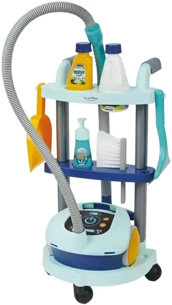Set de joaca Ecoiffier Clean Home - Aspirator și cărucior cu accesorii