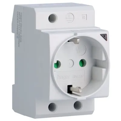 Priza Schuko cu Led, 16A montaj sina DIN, 2.5M Hager SN116