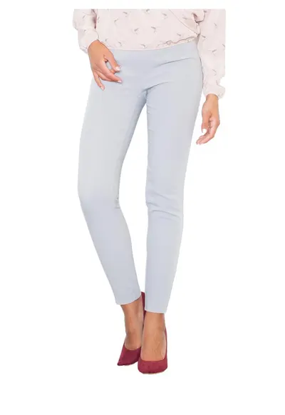 Pantaloni dama M328 - talie inalta - gri - poliester - elastan - viscoza