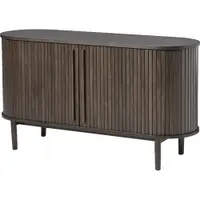Comodă maro cu aspect de lemn de stejar cu ușă glisantă 140x76x45 cm Meta – Unique Furniture