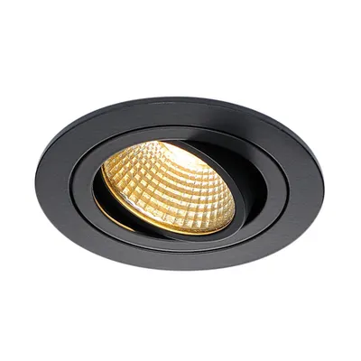 Spot incastrat, NEW TRIA 77 Ceiling lights, black LED, 2700K, round, matt black, 38°, incl. driver, clip springs