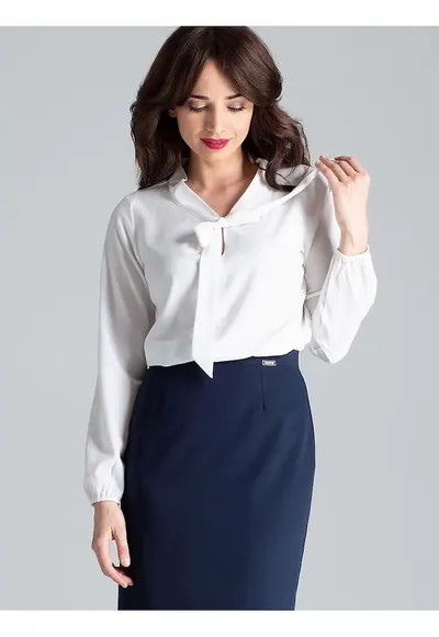 Bluza dama bej - maneci lungi - nod decorativ - poliester