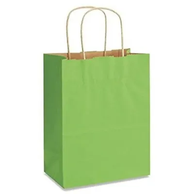 Pungi Natur Colorate Verde Deschis, 20 x 9 x 25 cm, 100 Bucati
