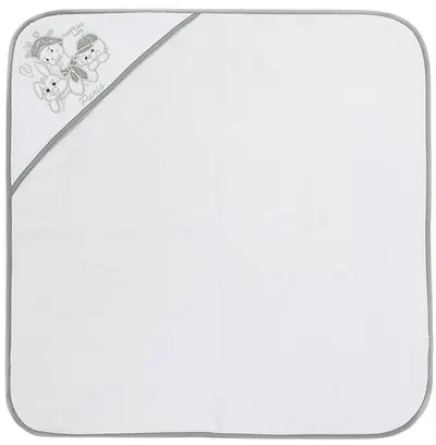 Prosop cu glugă Bambino Casa - Paris, Bianco Grigio, 75 х 75 cm