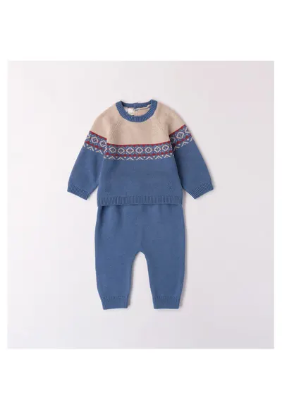 Compleu din tricot pulover si pantaloni pentru bebe baiat - 4.A154