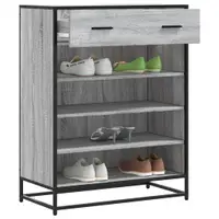 Gossi pantofar, sonoma gri, 75x38x97,5 cm, lemn prelucrat/metal