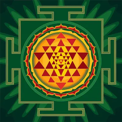 Set pentru pictură după numere Ideyka - Shri Yantra, 40 x 40 cm