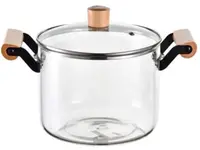 Oală de sticlă Morello - Crystal, XL, 4.5 l, cu mânere din lemn