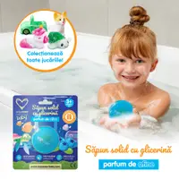 Sapun solid cu glicerina si jucarie pentru copii, parfum afine 100g Easycare Baby