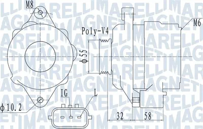 Alternator (14V, 75A) potrivit SUZUKI SWIFT III, WAGON R, WAGON R+ 1.0 1.3 1.5 07.03
