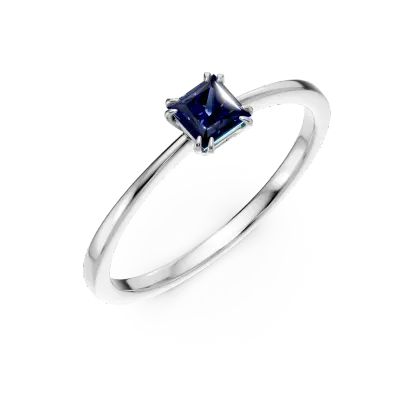 Inel de logodna din aur alb cu safir de 0.565ct