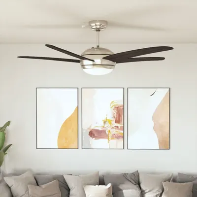 Gossi ventilator tavan decorativ cu iluminare, 128 cm, maro