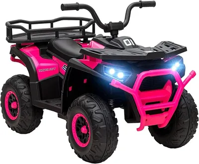 Atv electric pentru copii Nichiduta Desert XRobust 4x4 Speed Rose Red cu telecomanda,4 motoare, acumulator 24V 4.5Ah,suport picioare,efecte sonore,faruri cu lumini LED,pornire la buton, pedala acceleratie