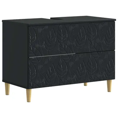 vidaXL Dulap pentru Chiuveta de Baie DELFT Negru 82 x 41 x 59 cm