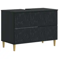 vidaXL Dulap pentru Chiuveta de Baie DELFT Negru 82 x 41 x 59 cm