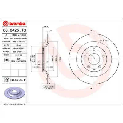 Disc frana BREMBO 08.C425.11