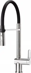 Baterie pentru chiuveta bucatarie, crom, cap mixer, pipa flexibila, 2 tipuri de jet, Deante Magnetic