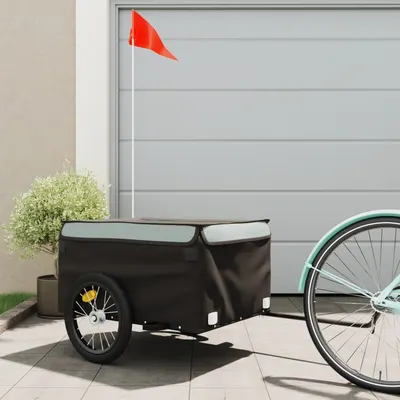Gossi remorca pentru biciclete, negru si gri, 45 kg, fier