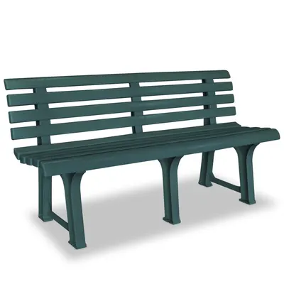 vidaXL Bancă de grădină, verde, 145,5 cm, plastic