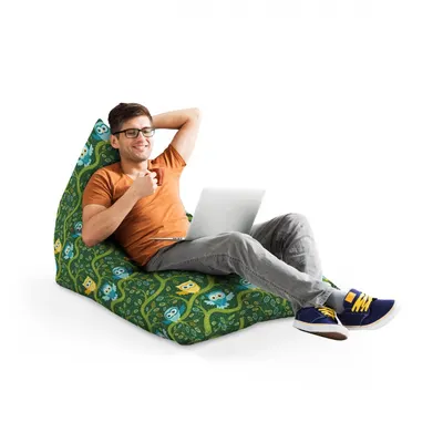Fotoliu Puf Bean Bag tip Lounge Bufnite verde