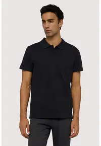 Tricou polo din bumbac - Negru stins
