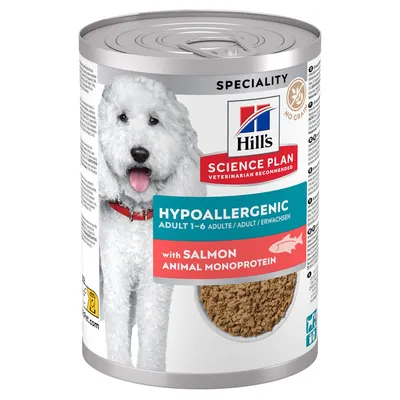 Hills SP Canine, conserva hypoalergenica, fara cereale, cu somon, pentru caini, 363 G