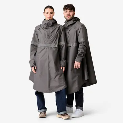 Poncho ploaie ciclism în oraș vizibilitate pe timp de noapte 540 Gri