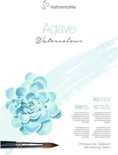 Caiet de schite Hahnemuhle Agave Watercolour - A3, 12 foi, pentru acuarelă
