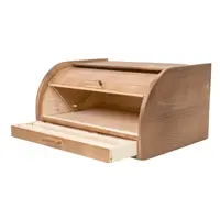 Cutie Paine cu Tocator si Sertar, Lemn Brad, 38.5 x 28 x 20 cm