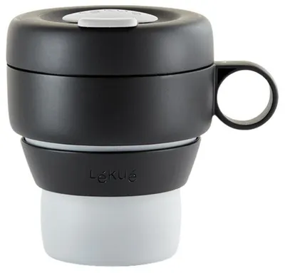 Pahar pliabil Lekue – On The Go, 350 ml, gri