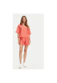 Pijama dama 4SHX3P03X - Bumbac - Rosu