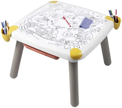 Set de joacă Smoby Kid - Masă creativă, cu 9 accesorii