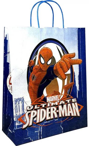 Pungă cadou S. Cool - Ultimate Spider-Man, alb și albastru, XL