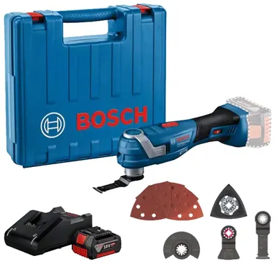 Multitool cu acumulator Bosch - GOP 185-LI, cu baterie, încărcător, geantă și accesorii