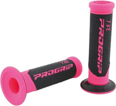 Mânere Progrip 732, cauciuc, 125 mm, deschise, negru/roz
