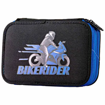 Penar echipat, 37 piese, 2 fermoare, 19.5x13x5cm, Motociclist, PE2008E, Daco