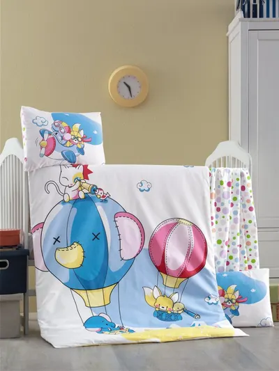 Set lenjerie 6 piese Bumbac Ranforce Macera 120x60 cm