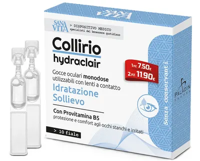 Sanavita Collirio Hydraclair Picături hidratante pentru ochi, 10 х 0.35 ml, Paladin Pharma
