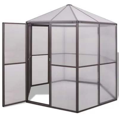 vidaXL Seră, 240x211x232 cm, aluminiu