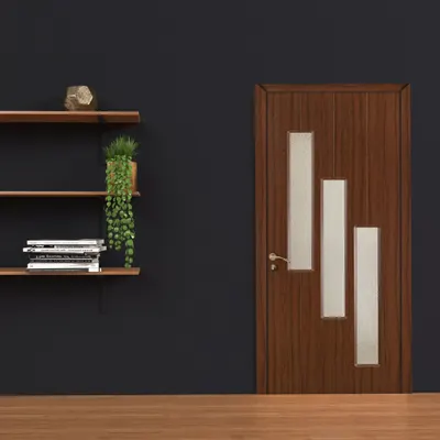 Usa de interior din lemn cu geam OP-105 2000/800 Teak