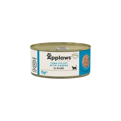 APPLAWS File, Ton și Brânză, conservă hrană umedă pisici, (în supă), 70g