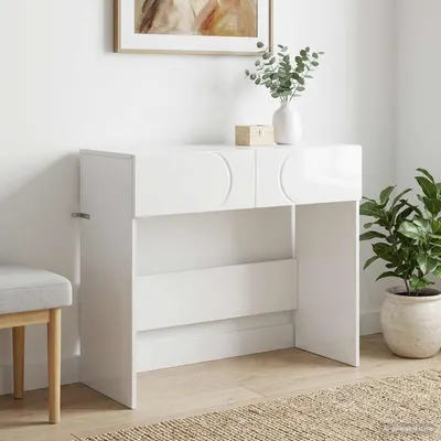 vidaXL Masă de consolă Alb foarte lucios 96,5 x 38 x 75 cm