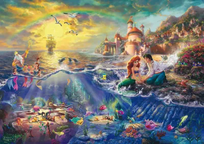 Puzzle 1000 piese - Thomas Kinkade - Disney - The Little Mermaid - Ariel
