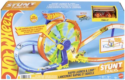 Set de joacă Hot Wheels - Rapid Launch & Loop, cale de cărucior, 1:64