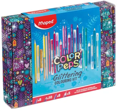 Kit de colorat lucios Maped Colorpeps Glitter - 31 de piese