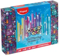 Kit de colorat lucios Maped Colorpeps Glitter - 31 de piese